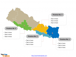 Nepal political map labeled with major Provinces