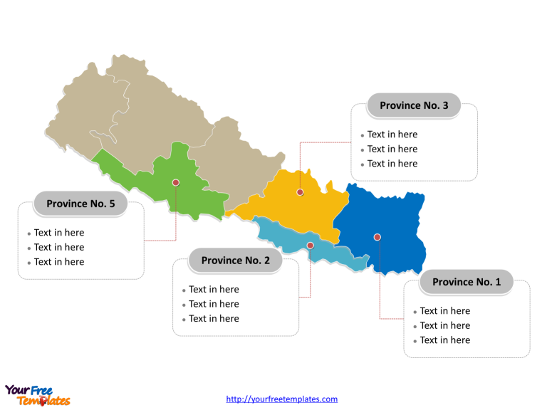 Nepal political map labeled with major Provinces