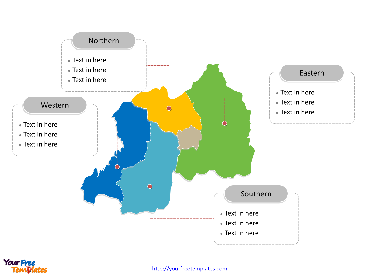 Rwanda Political map labeled with major provinces