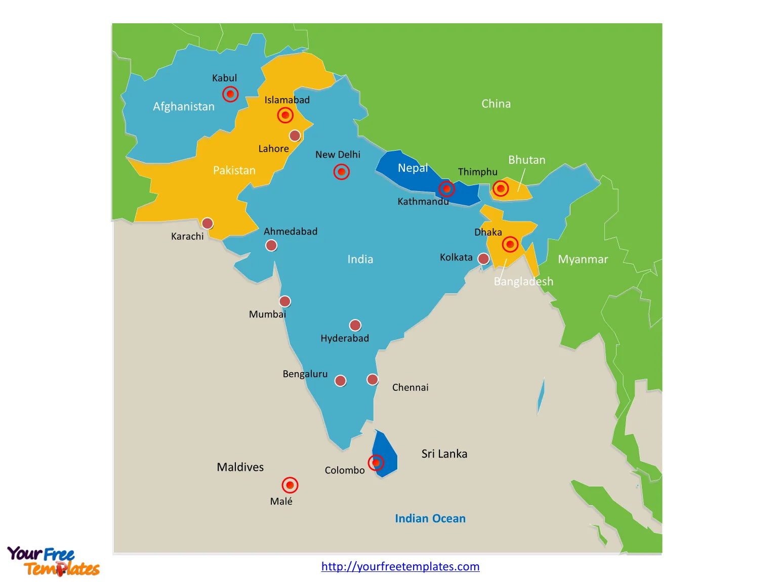 east asia political map with capitals