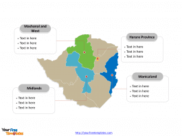 Zimbabwe Political map labeled with major provinces
