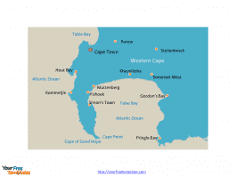 Cape of Good Hope map labeled with major cities