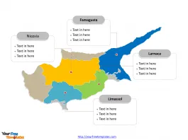 Cyprus Municipality map labeled with major districts