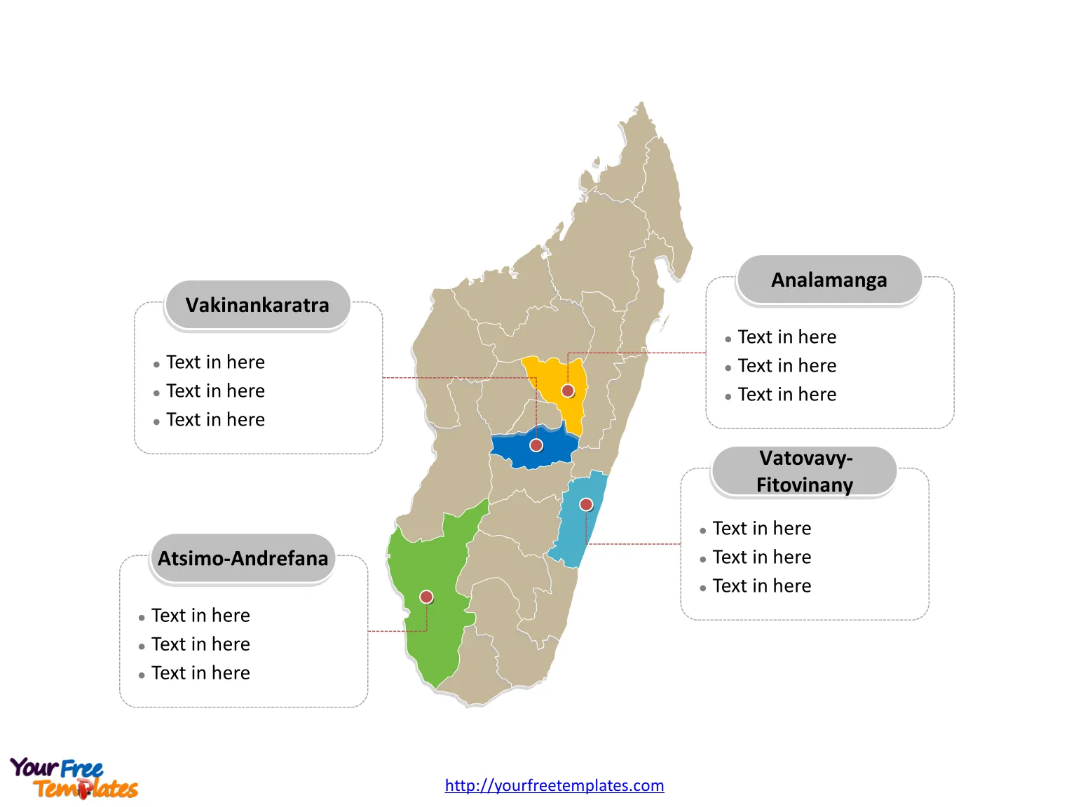 Madagascar Region map labeled with major regions