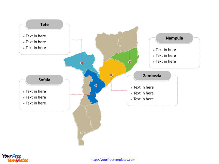 Mozambique Province map labeled with major provinces