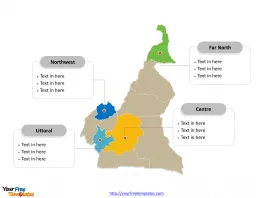 Cameroon map labeled with major political regions