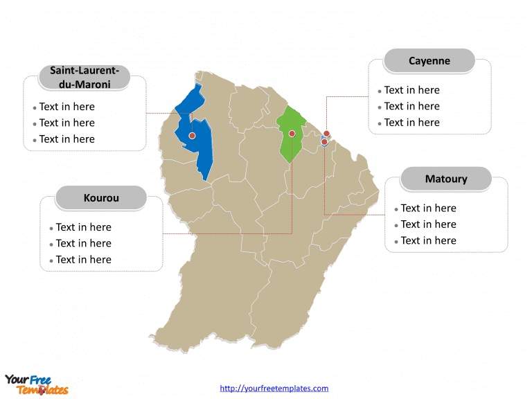 French Guyana map labeled with major communes