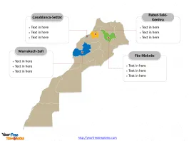 Morocco map labeled with major political regions