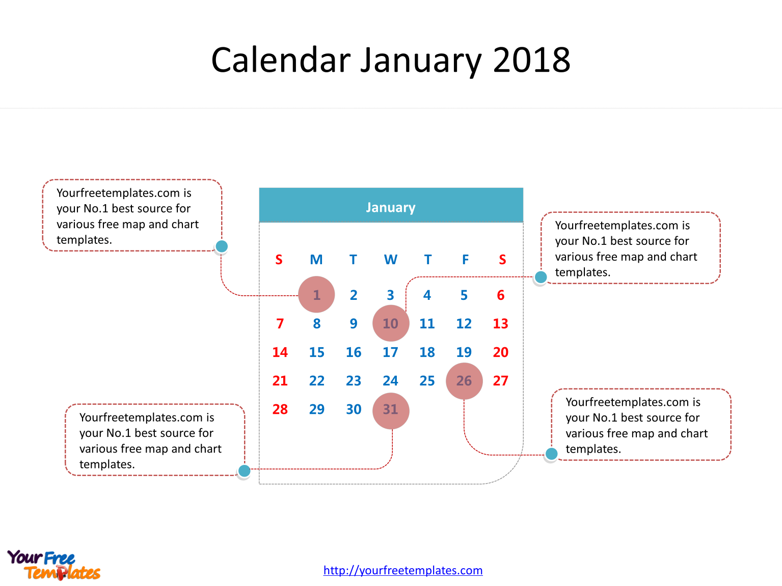 calendar 2018 with dates of one month in it
