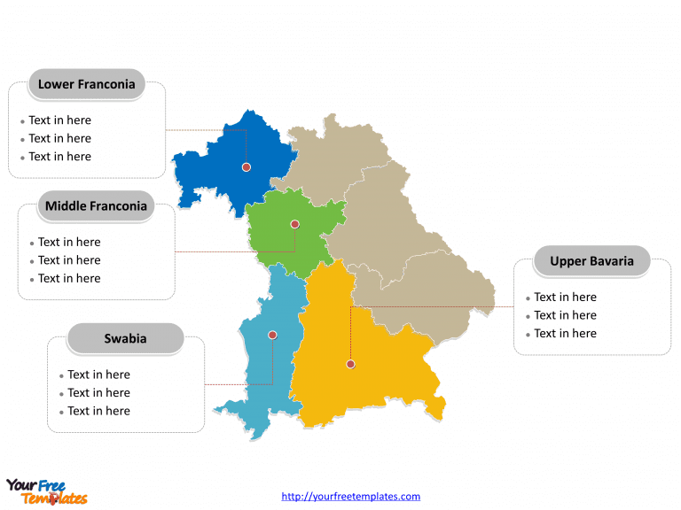 Bavaria map labeled with major political districts
