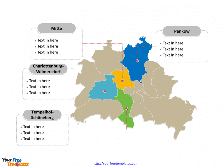 Berlin map labeled with major political districts