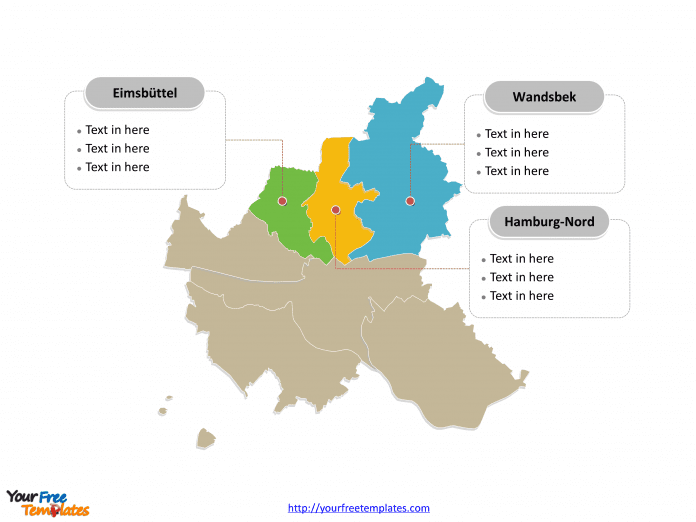 Hamburg map labeled with major political boroughs