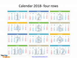 2018 Calendar template with every date in it