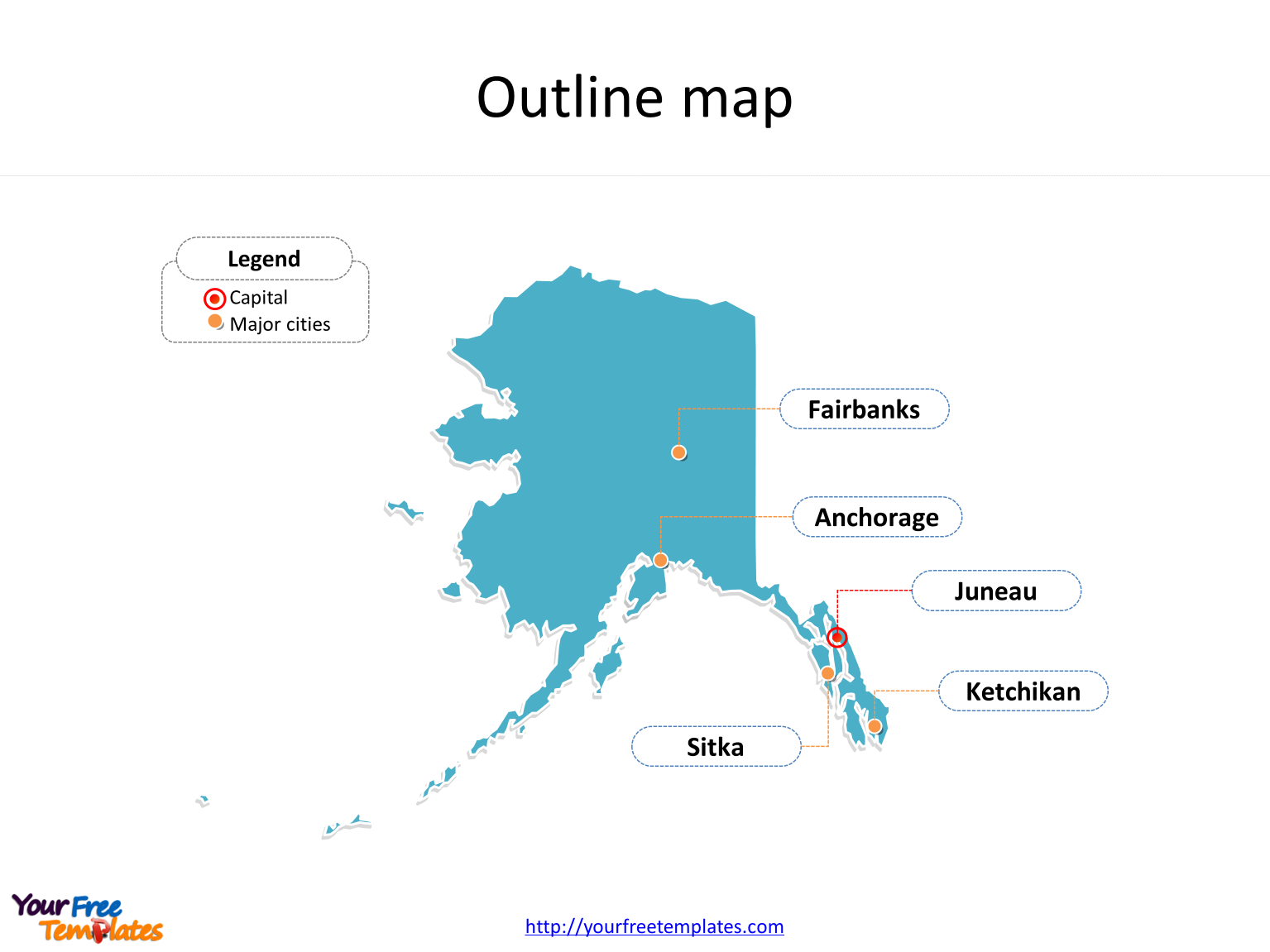 Alaskaoutlinemap Free Powerpoint Template 2419