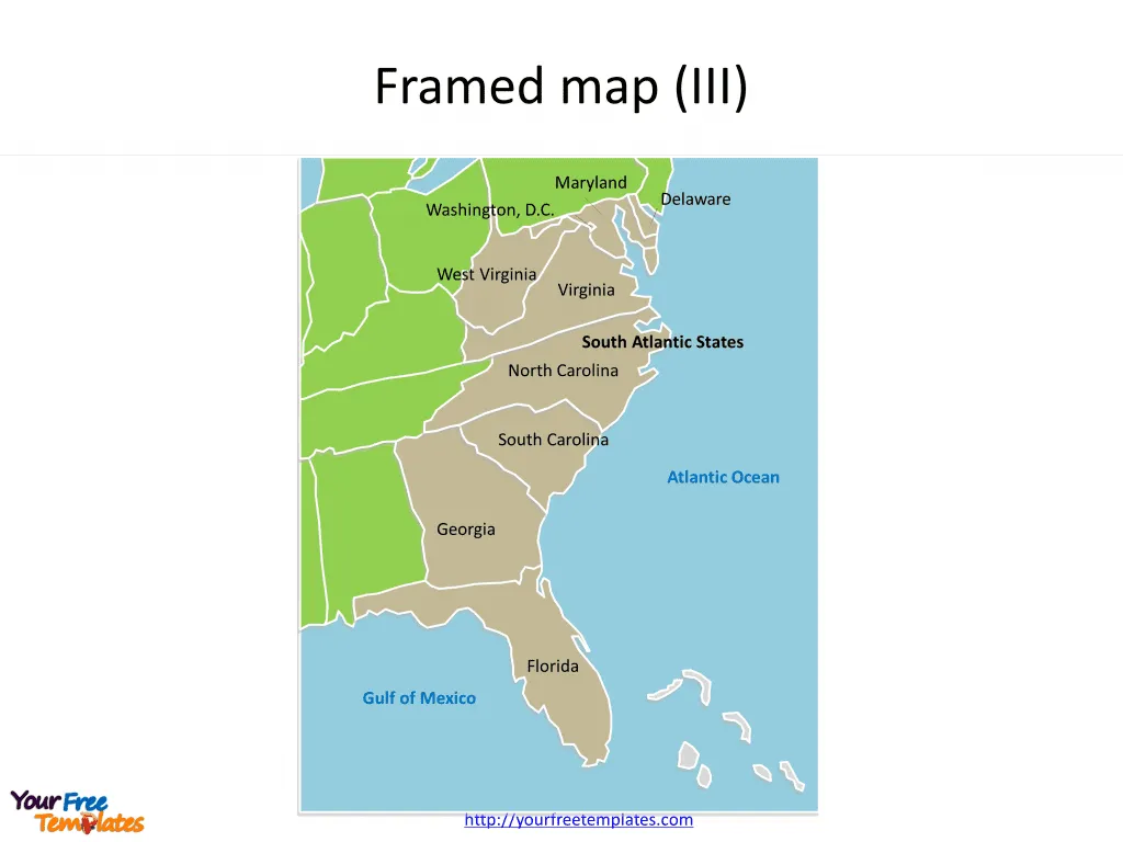 US South Atlantic State map 3 South Atlantic States map