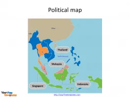 Map of Southeast Asia with individual countries and major Countries labeled on the Southeast Asia map free templates