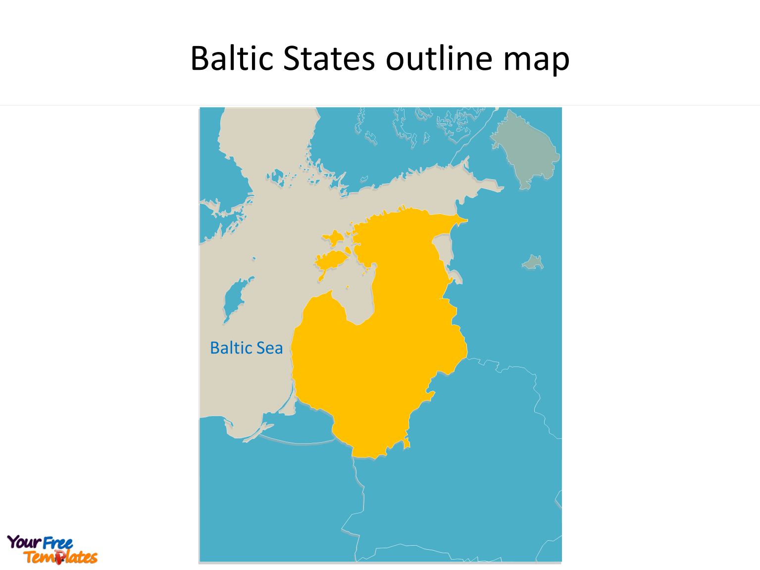 Baltic States Map with outline for the 3 countries on the Baltic Sea map in our free templates