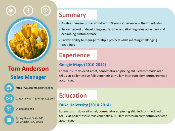 Free resume template with sample resume in this free resume template Download