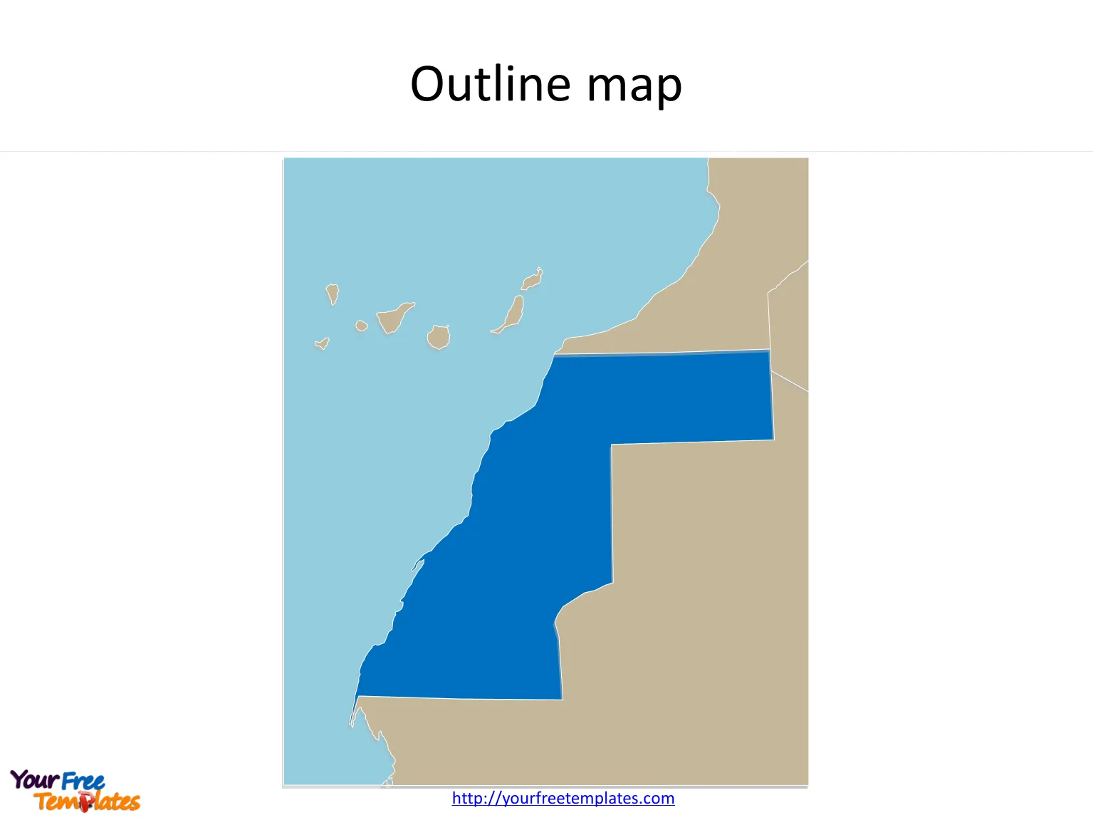 Map of Western Sahara with outline free templates