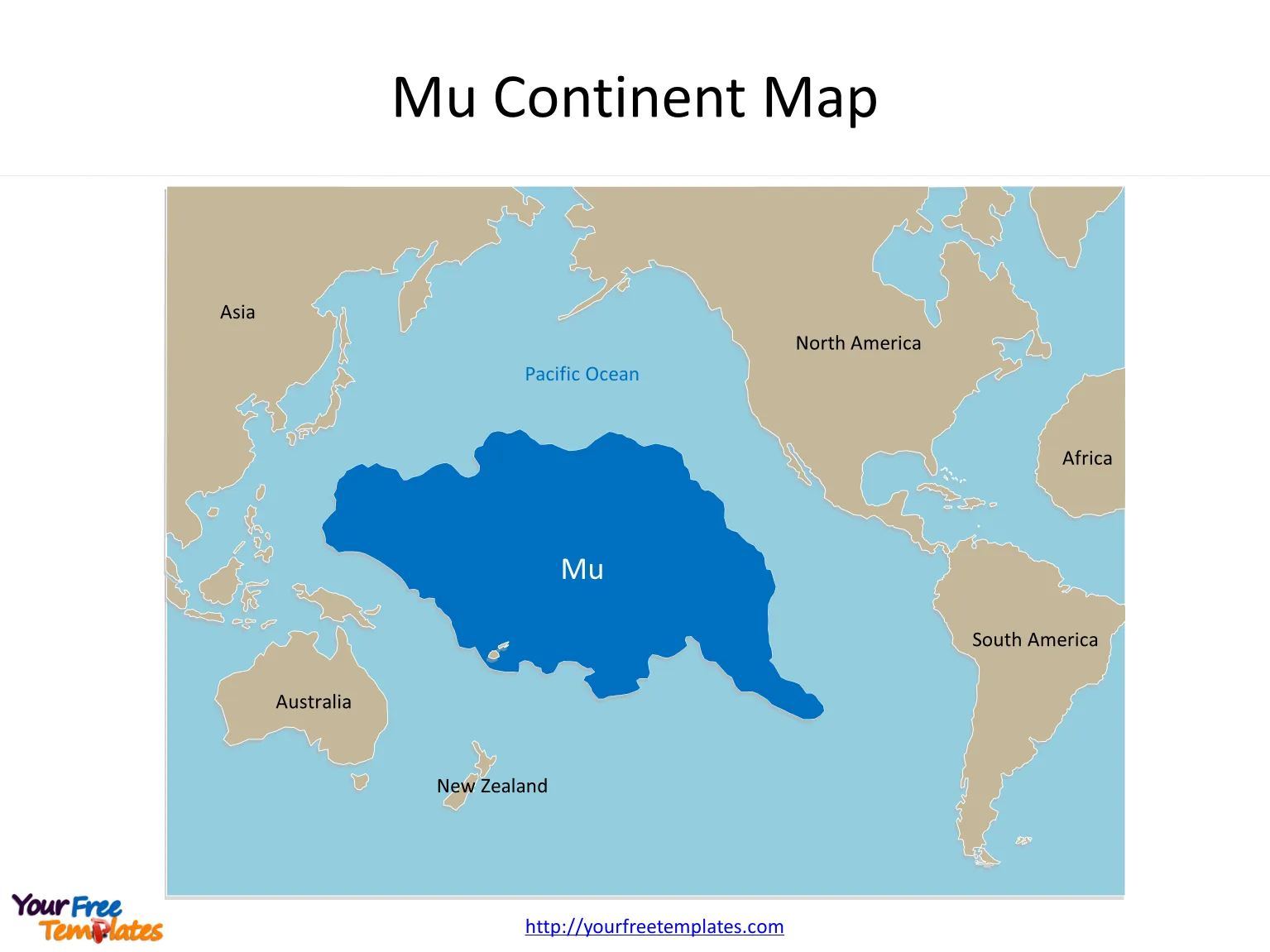 Mu Continent map in our PPT template