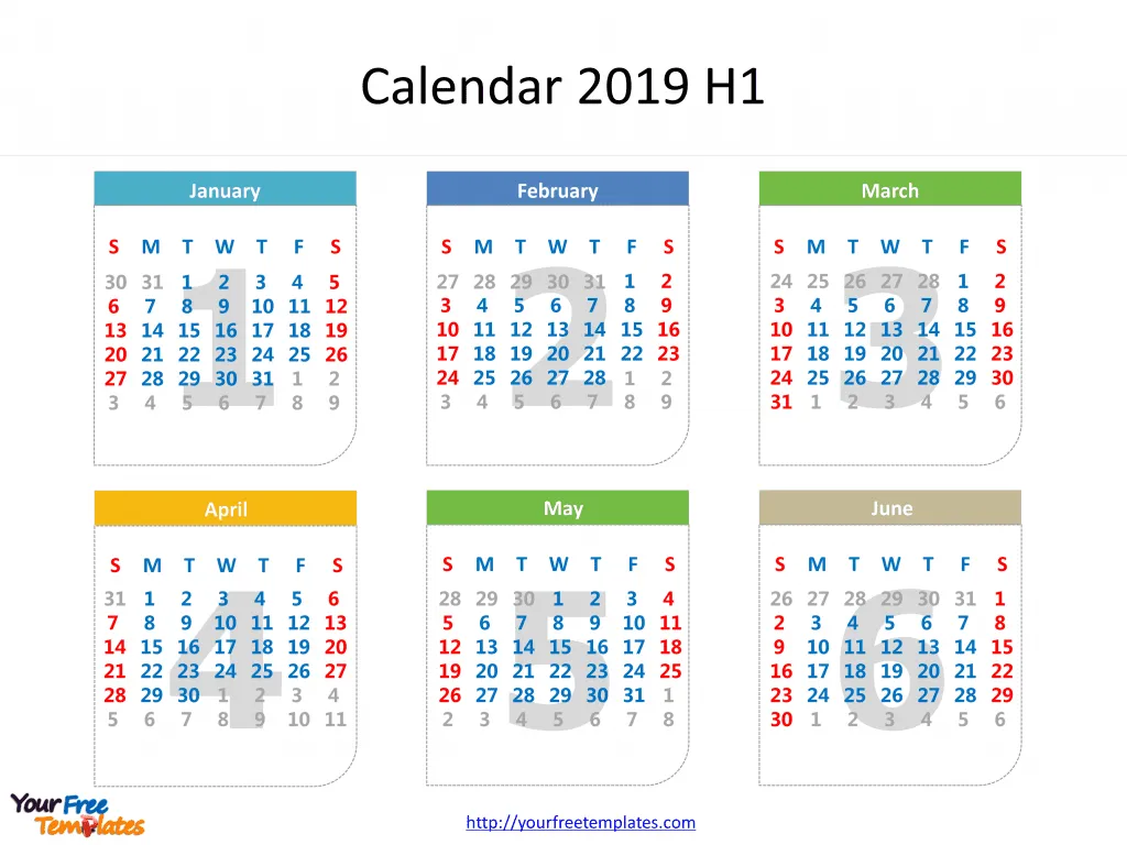 printable 2019 calendar by month