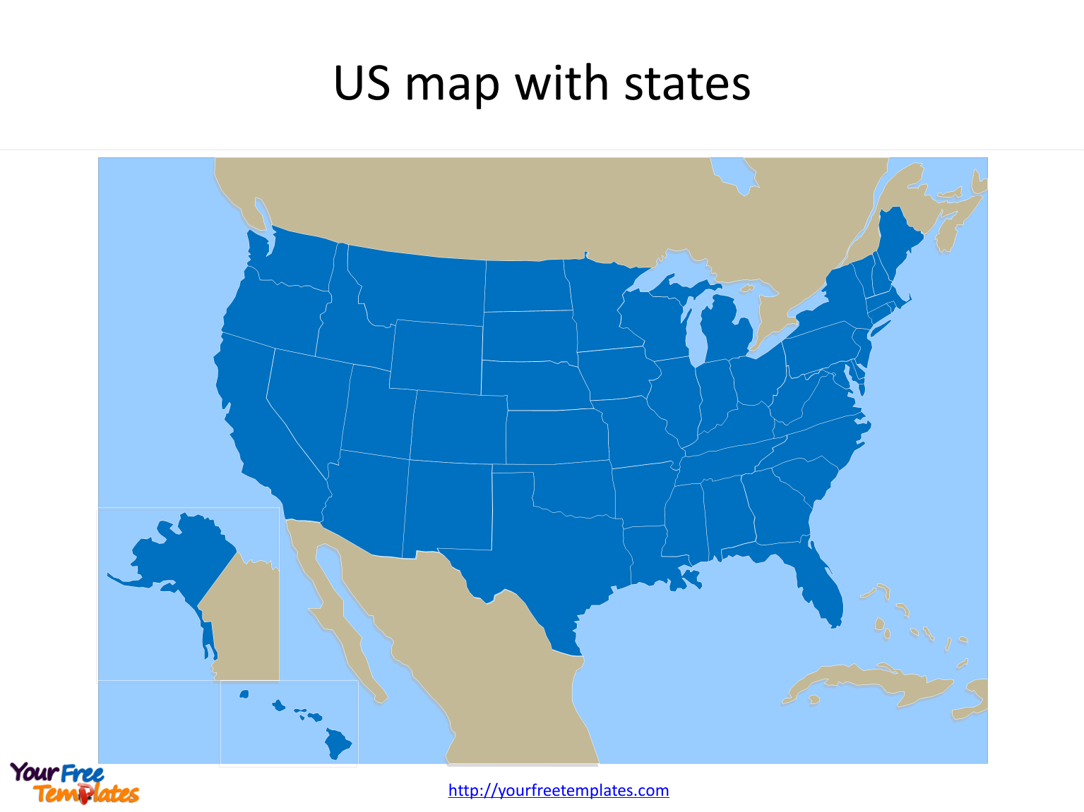 Free Us Map With States Free Powerpoint Templates