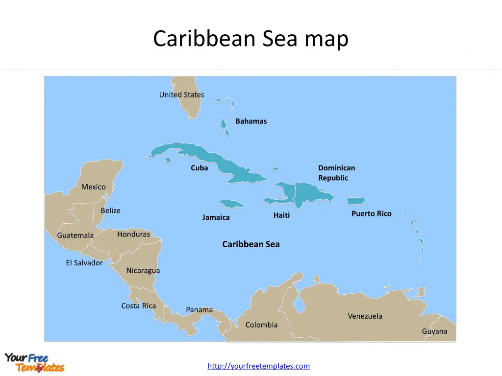 Map of Caribbean Sea