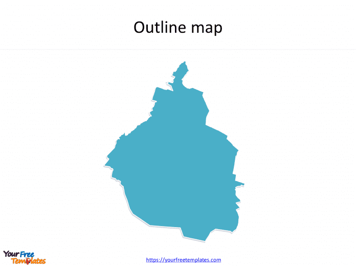 State of Mexico City map with outline on the Mexico City maps PowerPoint templates