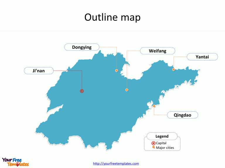 Shandong map PowerPoint templates