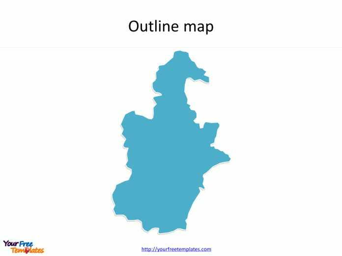 Municipality of Tianjin map with outline PowerPoint templates