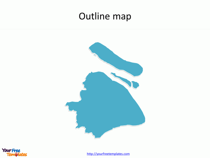 Municipality of Shanghai map with outline PowerPoint templates