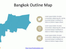 Bangkok Map of Outline with icons