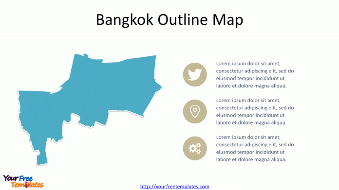 Bangkok Map of Outline with icons