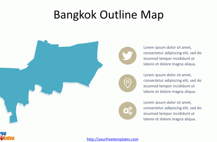 Bangkok Map of Outline with icons