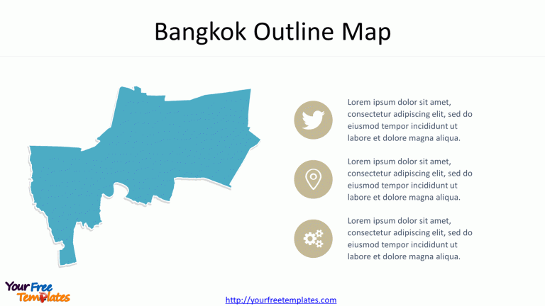 Bangkok Map of Outline with icons