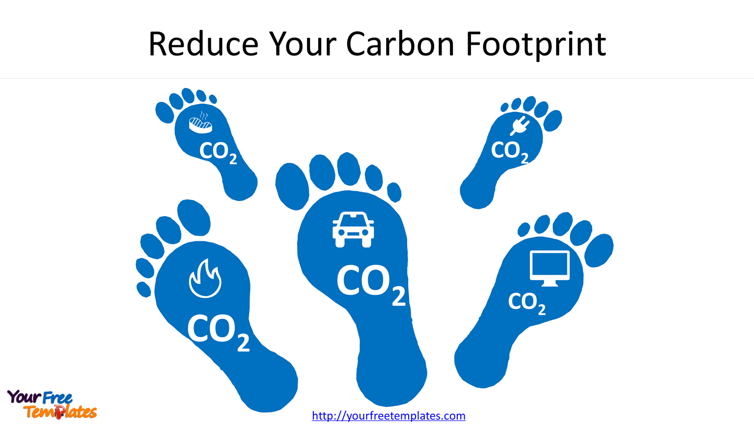 Carbon Footprint PowerPoint template with icons