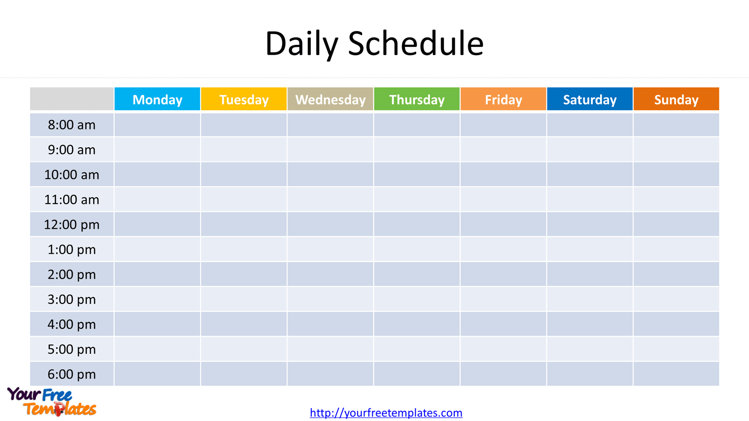 Weekly Schedule Template - Free PowerPoint Template Within Monthly Meeting Calendar Template