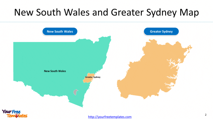 New South Wales Map for state and greater Sydney outline, New South Wales map with populated cities.