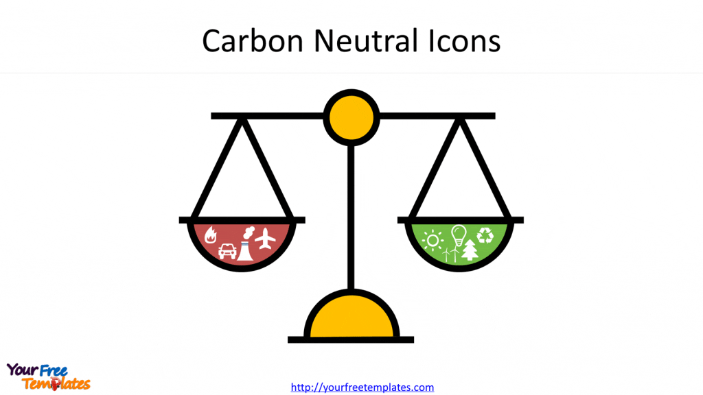 carbon balance diagram and icons to demonstrate the buzzword.