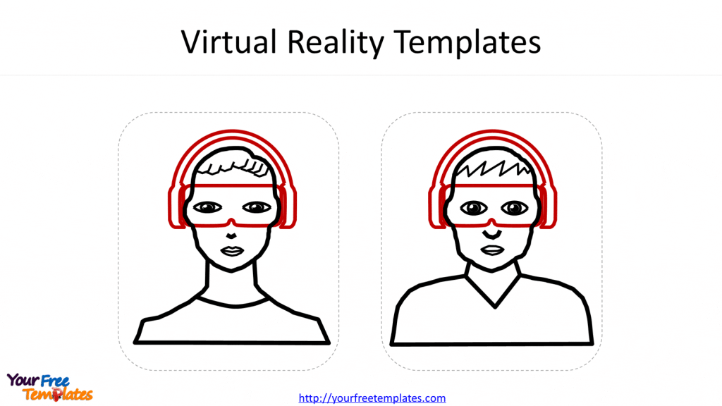 Virtual Reality icon to demonstrate human being wearing glasses to experience virtual world.