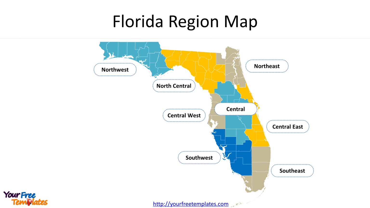 Florida location map with neighboring states and countries
