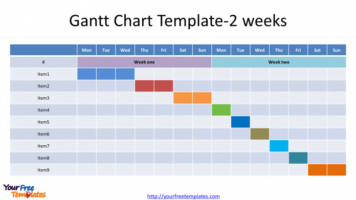 Gantt Chart with 8 Slides - Free PowerPoint Template