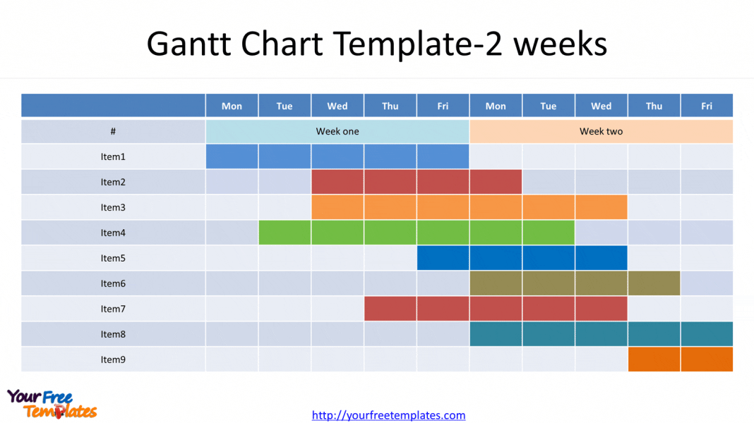 Gantt Chart With 8 Slides - Page 2 Of 3 - Free Powerpoint Template