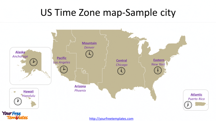 USA Time Zone Map templates - Free PowerPoint Template