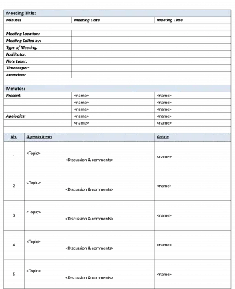 Meeting Minutes template - Free PowerPoint Template