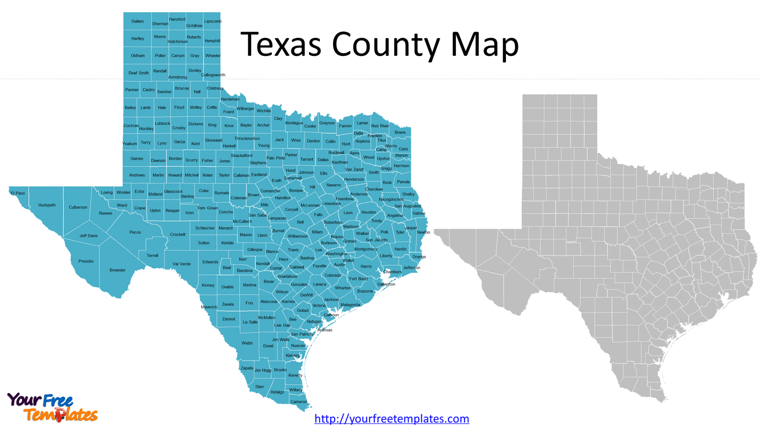 There are 253 Counties in our Texas County Map.