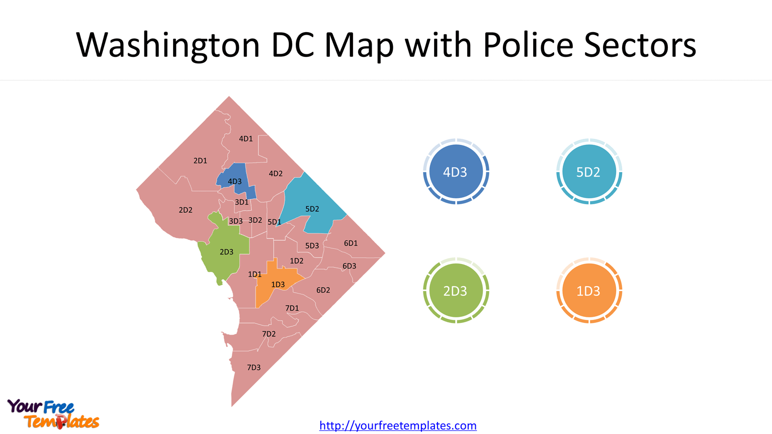  Washington DC Map with Police Sectors