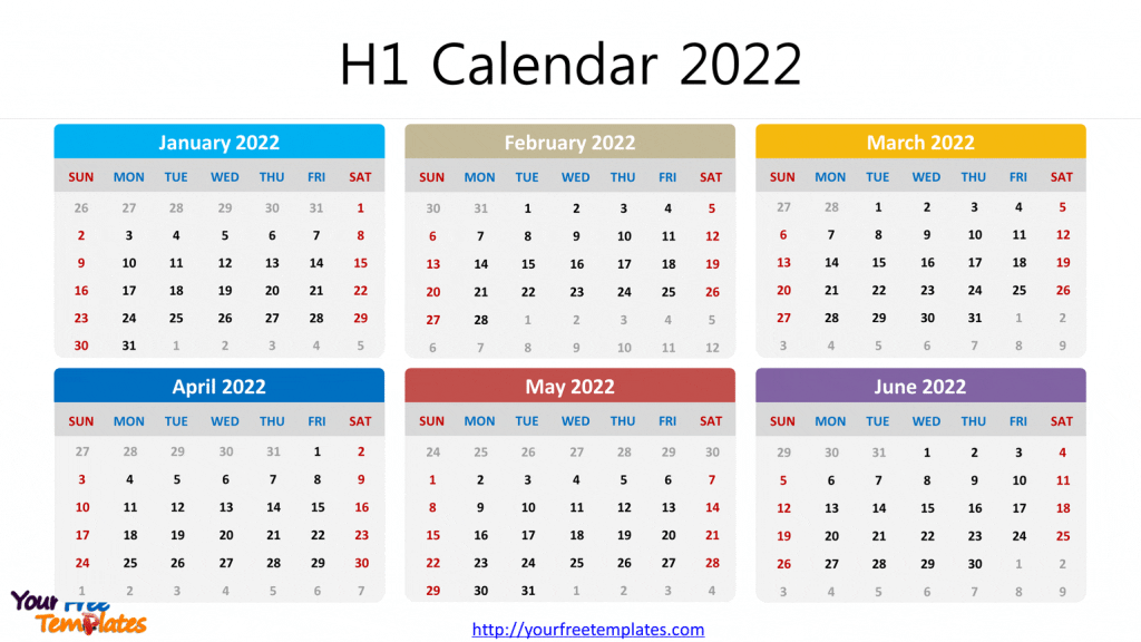 Months Calendar 2022 Printable 2022 Calendar Monthly Template - Free Powerpoint Template