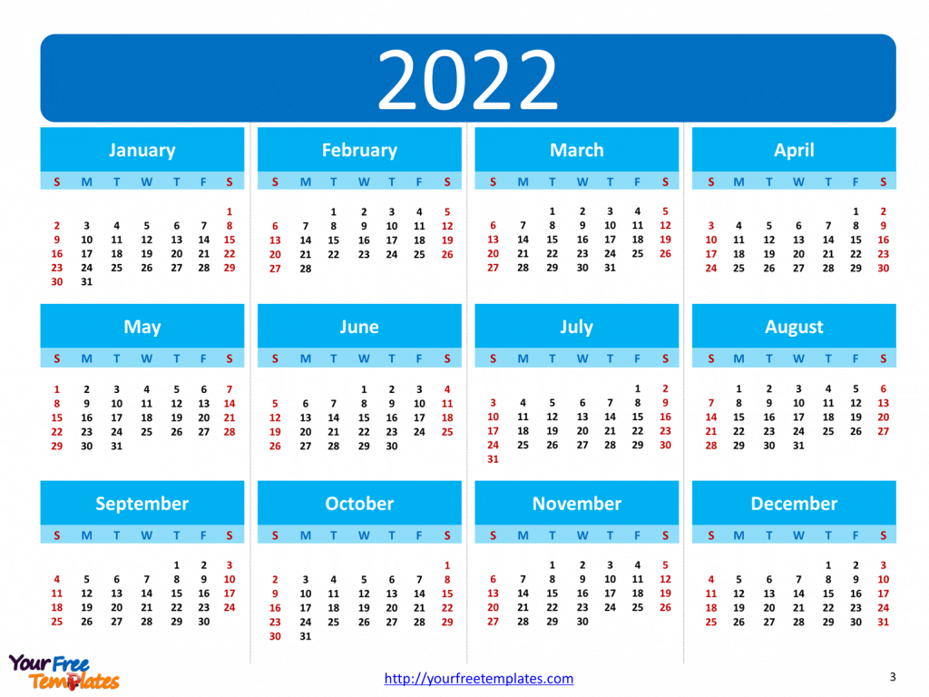 Printable Calendar 2022 Template Page 2 Of 3 Free Powerpoint Template