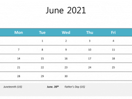 Printable June 2021 Calendar Printable